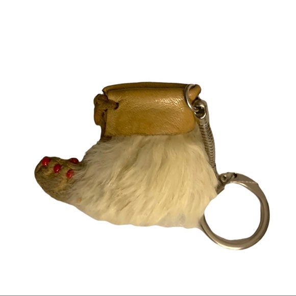 VTG Intuit Eskimo Leather Faux Fur Moccasin Boot Key Chain - Picture 4 of 4